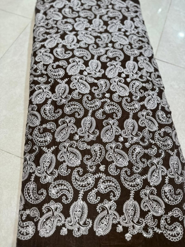 پارچه مخمل سوزندوزی فولکار طرح دار